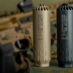 Mock Huxwrx Flow 556K Suppressor for Airsoft AK/AR-15 with 14mm Thread