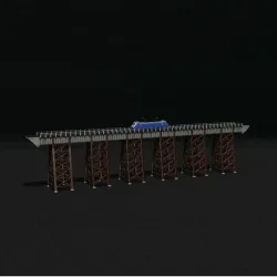 Model bridge, H0 scale trains, reproduction of the Polvorilla viaduct, of the Tren a las Nubes railway line in Argentina, File STL-OBJ for 3D Printer