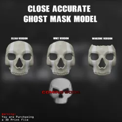 MW2/Warzone Ghost Mask STL 3D Print
