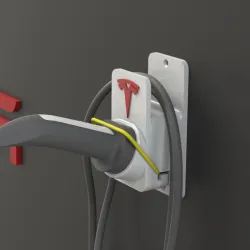 NEW 2023 - Garage Kit, You get both TESLA MOBILE CABLE HOLDER FOR EUROPE and North America GEN 2 UMC -  With TESLA WALL LOGO! And WITH BONUS DRINK COASTER and J1772 Adapter Lock Charger