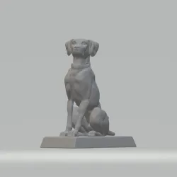 Pointer Dog Garden Statue 3D print model