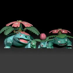 Pokemon Bulbasaur Ivysaur Venusaur Mega Evolution 3D print model