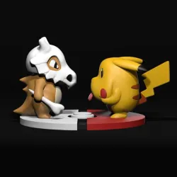 Pokemon Cubone vs Pikachu Funny Scene