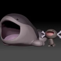 Pokemon Paldean Wooper Clodsire 3D print model