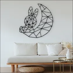 Rabbit on the moon wall decor Wall Art