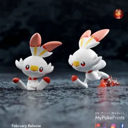 Scorbunny - 2 poses pre-supported Gen 8 starter