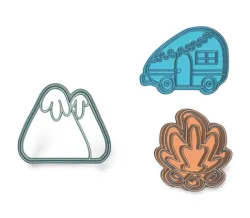 Set x 3 Cortanets Woodland Forest Woodland Mountain Fire Fire Cookies