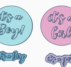 Stamp cookie and fondat Its a gir Its a boy