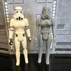 STAR WARS VINTAGE FEMALE STORMTROOPER ACTION FIGURE, CUSTOM UNPRODUCED KENNER, HASBRO ACTION FIGURE, 3.75", 1/18, 5POA