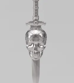 Sword and skull pendant