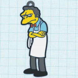 The Simpsons Moe keychain
