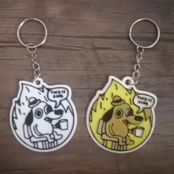 this is fine keychain