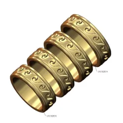 Wave pattern fashion band US sizes 6to9 3D print model
