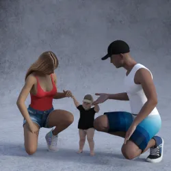 Young Couple with baby