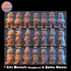 7 Cute Meerkats (doggybears) In Animal Onesies