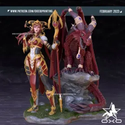 Alexstrasza with dragon from World of Warcraft Dragon flight