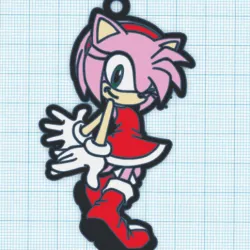 Amy Rose keychain from the Sonic Saga