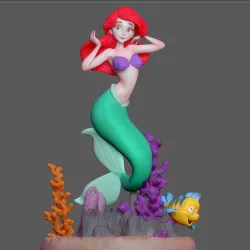 ARIEL LITTLE MERMAID 2 DISNEY ANIMATION CHARACTER STATUE princess 3d print