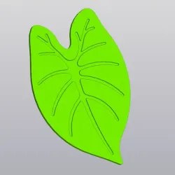 Caladium leaf cup coaster