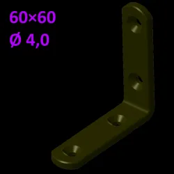 CHAIR BRACKET 60×60×16, SCREW Ø 4.0 MM