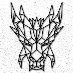 Chinese dragon wall art geometric dragon wall decor