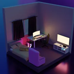 CUSTOMIZABLE GAMER ROOM ISOMETRIC