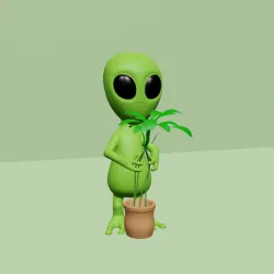 Cute Alien Vase Pot - Miniature - STL Printable
