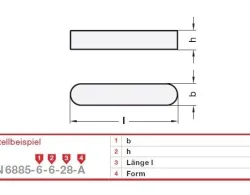 DIN 6885  Parallel Keys *fine resolution*
