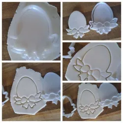 Easter egg with a bow cookie cutter PLUS stamp
