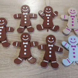 Gingerbread man, articulated, print in place, Easter, Christmas, hanging children toy
