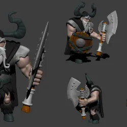 Gnome. Model. Warrior. Game