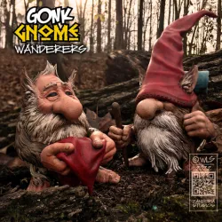 Gonk Gnome Wanderers, garden gnome figurine or statue