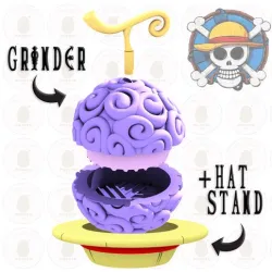 Grinder - Gomu Gomu No Mi - Luffy - One Piece - Devil Fruit + Hat Stand