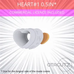 Heart #1 Cookie Cutter 0.5in / 1.3cm