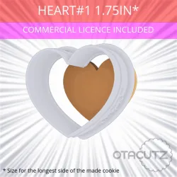 Heart #1 Cookie Cutter 1.75in / 4.4cm