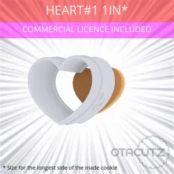 Heart #1 Cookie Cutter 1in / 2.5cm