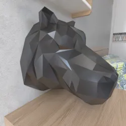 Hippo Head Wall lowpoly