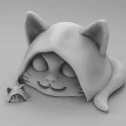 Hooded Cat Slime Rogue Sculpts Logo Mascot