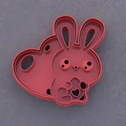Kawaii Bunny. Easter cookie cutter: Stamper and cutter. Kawaii bunny. Easter Cookie Cutter. Stamp & Cutter.