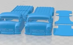 Mercedes Benz Blue Wonder Renntransporter 1954 Printable Truck