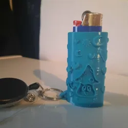 Mushroom/heart/moon/star Lighter Cover with loop for keyring