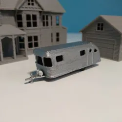 N-Scale Scenery - 'Spartan Manor' Trailer 1947 1:160 STL Files