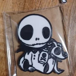 Nightmare Before Christmas Jack Skellington baby and baby Zero / Topper/ Wall art / Birthday Shower decor