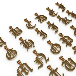 OLD ENGLISH ALPHABET LETTERS PENDANTS