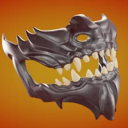 Oni Demon Mask STL | Jaw Cosplay Mask for 3D Printing