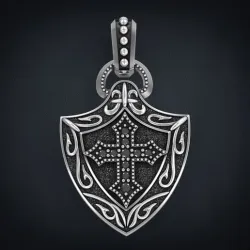 Pendant with patterns and cross 300