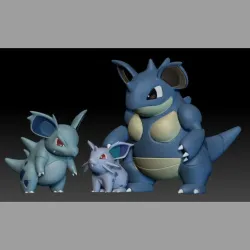 Pokemon NidoranF Nidorina Nidoqueen 3D print model