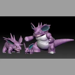 Pokemon NidoranM Nidorino Nidoking 3D print model