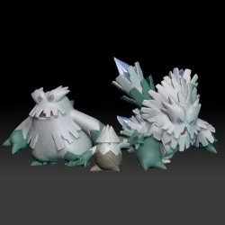 Pokemon Snover Abomasnow Mega Evolution 3D print model