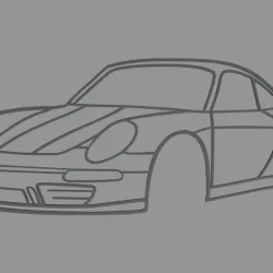 Porsche 911 2023 Perspective Silhouette Wall